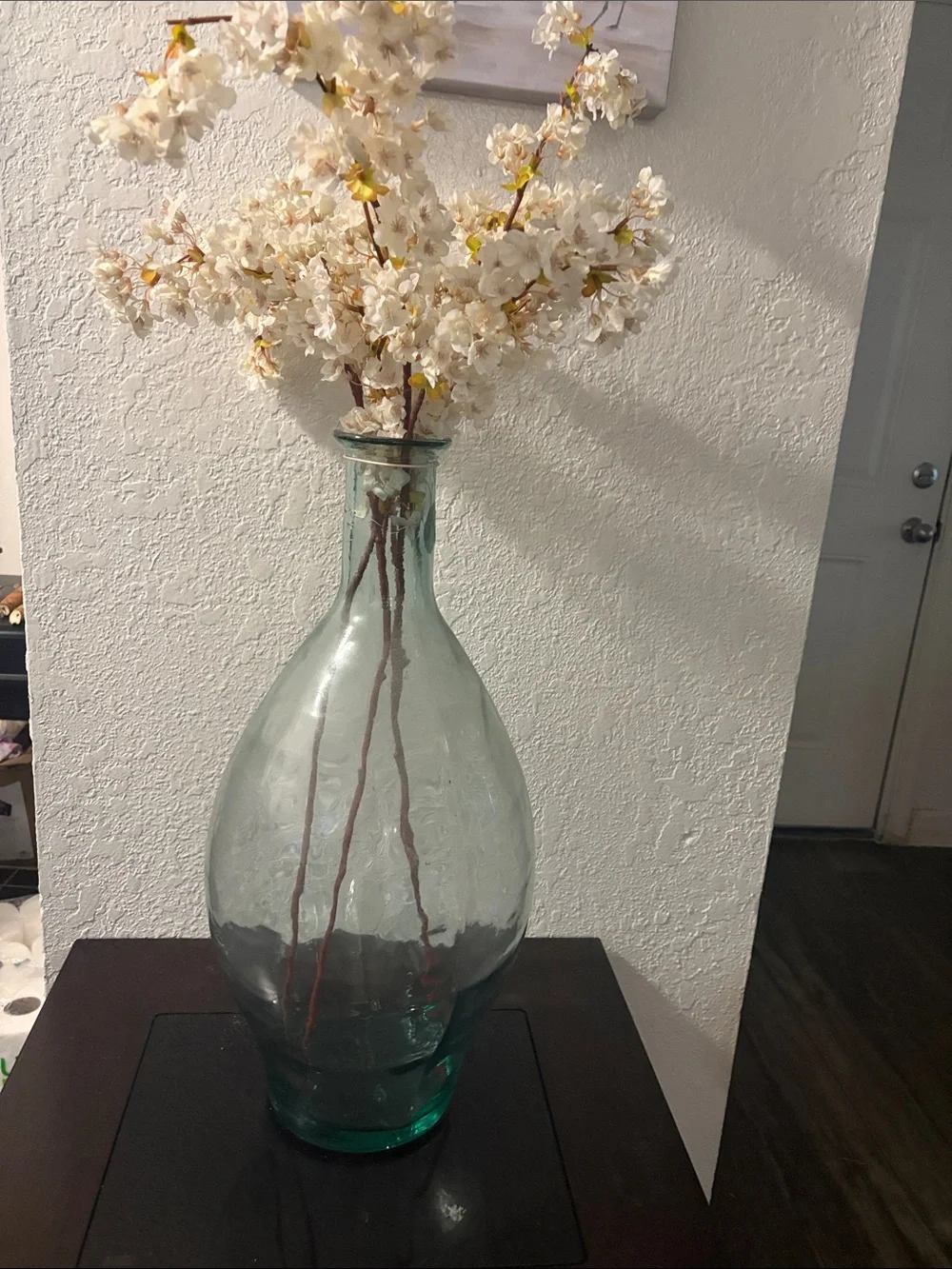 Clear Aqua Glass Floor Vase - Home Accents